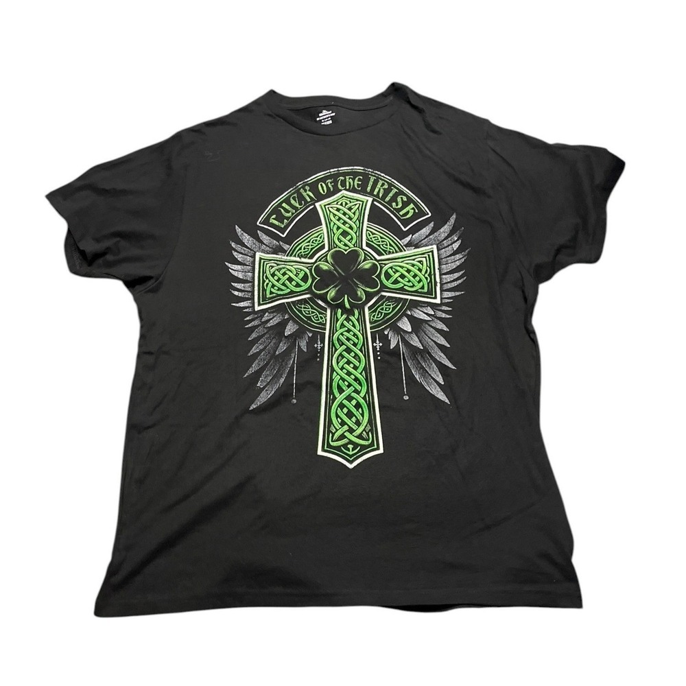 Saint Patricks Day Celtic Cross Graphic Tee T Shirt Black XL Way to Celebrate